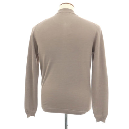 【中古】グランサッソ GRAN SASSO コットン ヘンリーネック プルオーバーニット ベージュ【サイズ46】【 状態ランクA 】【 メンズ 】