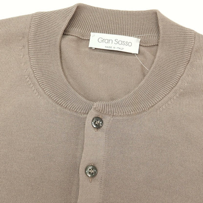 【中古】グランサッソ GRAN SASSO コットン ヘンリーネック プルオーバーニット ベージュ【サイズ46】【 状態ランクA 】【 メンズ 】