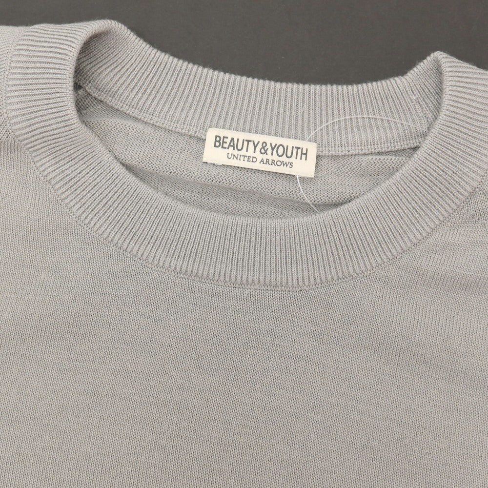 【中古】ビューティアンドユースユナイテッドアローズ BEAUTY&amp;YOUTH UNITED ARROWS ウール クルーネック プルオーバーニット グレー【サイズL】【 状態ランクA 】【 メンズ 】