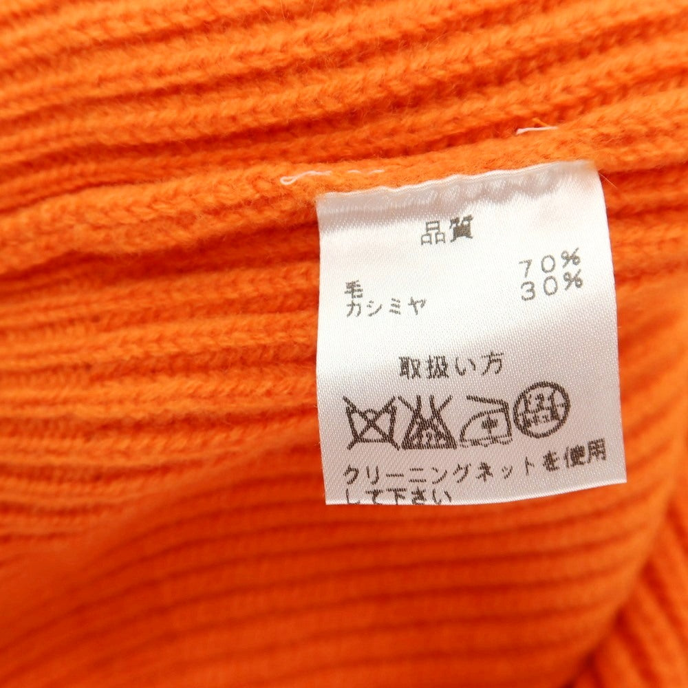 【中古】バトナー BATONER ウールカシミヤ リブ編み ショールカラー カーディガン オレンジ【サイズ表記なし（M位）】【 状態ランクB 】【 メンズ 】