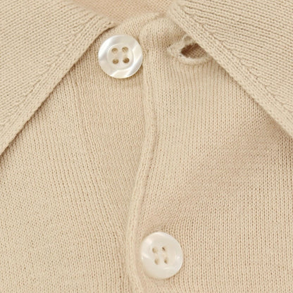 【中古】ジョンスメドレー JOHN SMEDLEY ハイゲージ シーアイランドコットン 半袖 ポロニット ベージュ【サイズL】【 状態ランクB 】【 メンズ 】