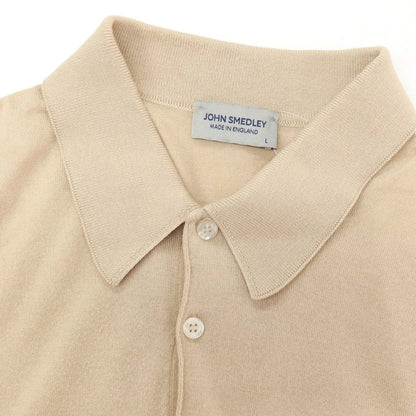 【中古】ジョンスメドレー JOHN SMEDLEY ハイゲージ シーアイランドコットン 半袖 ポロニット ベージュ【サイズL】【 状態ランクB 】【 メンズ 】