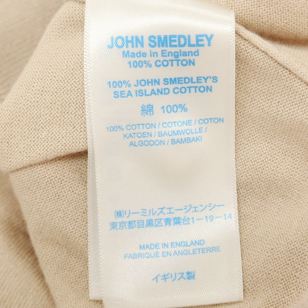 【中古】ジョンスメドレー JOHN SMEDLEY ハイゲージ シーアイランドコットン 半袖 ポロニット ベージュ【サイズL】【 状態ランクB 】【 メンズ 】