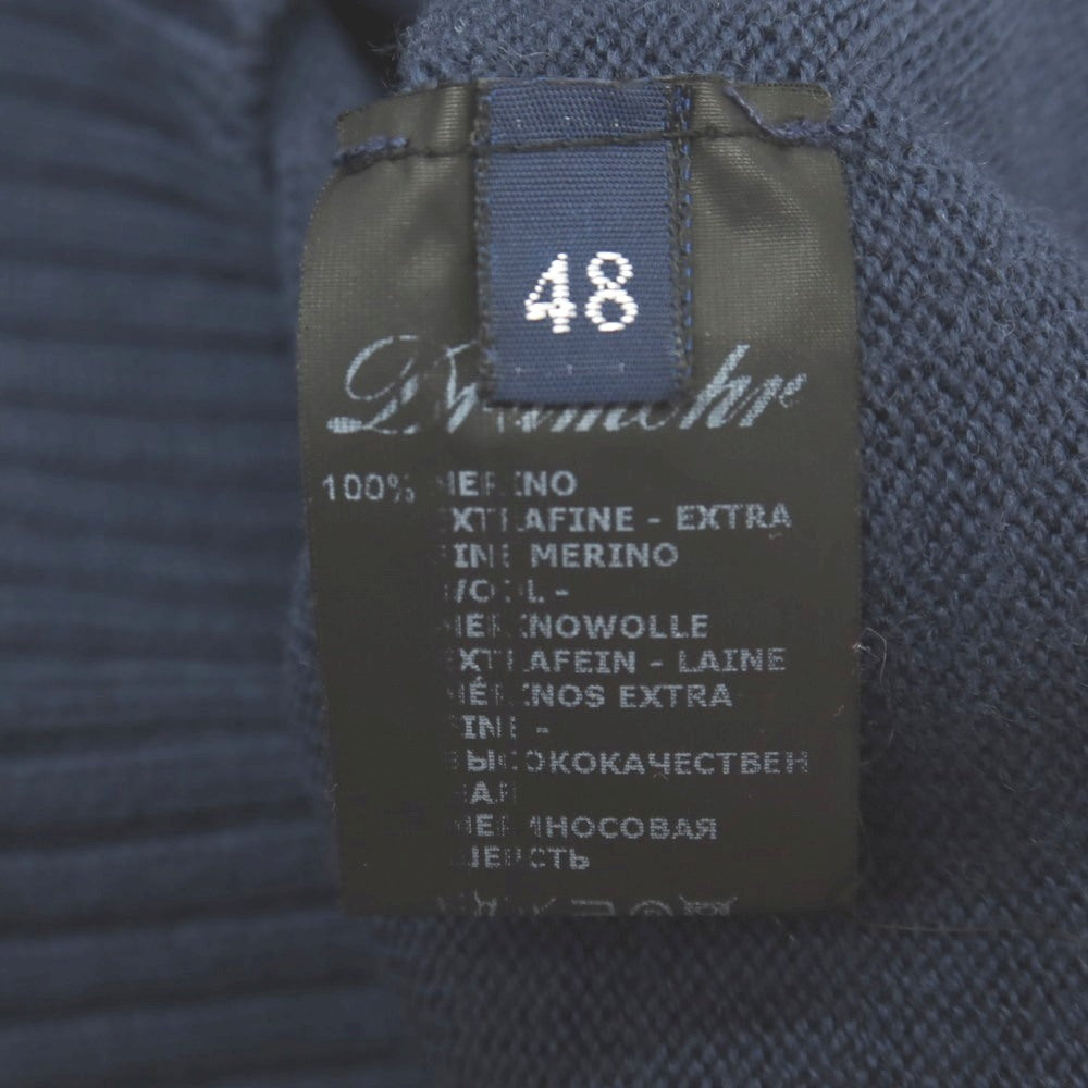 【中古】ドルモア DRUMOHR ウール クルーネック プルオーバーニット ネイビー【サイズ48】【 状態ランクB 】【 メンズ 】