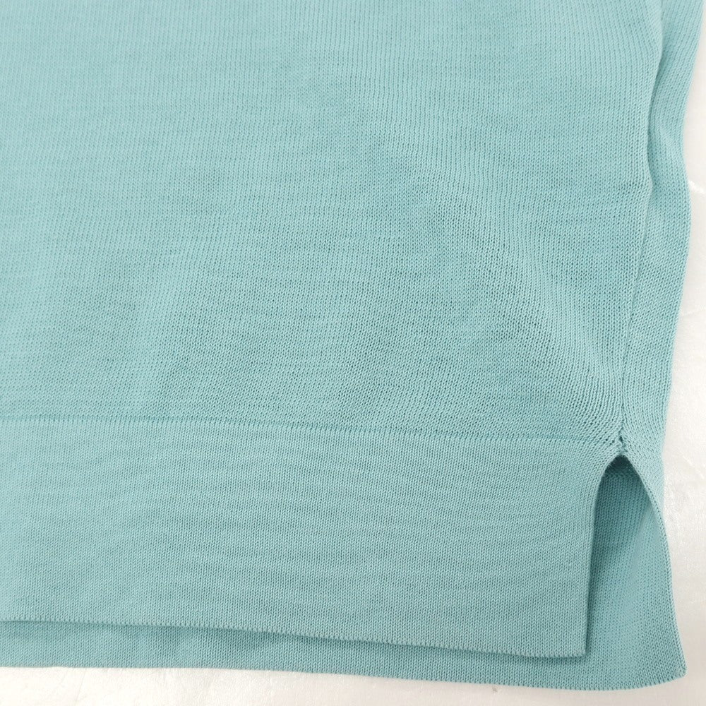 【中古】フィリッポ デ ローレンティス FILIPPO DE LAURENTIIS クレープコットン スキッパー 半袖 ポロニット ミントブルー系【サイズ48】【 状態ランクC 】【 メンズ 】
