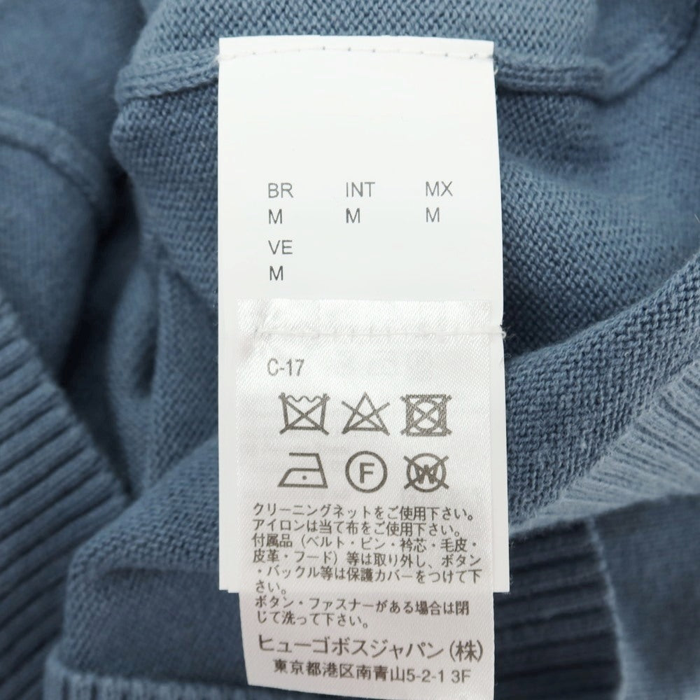 【中古】ヒューゴ HUGO コットンウール タートルネック プルオーバーニット グレーブルー【サイズM】【 状態ランクC 】【 メンズ 】