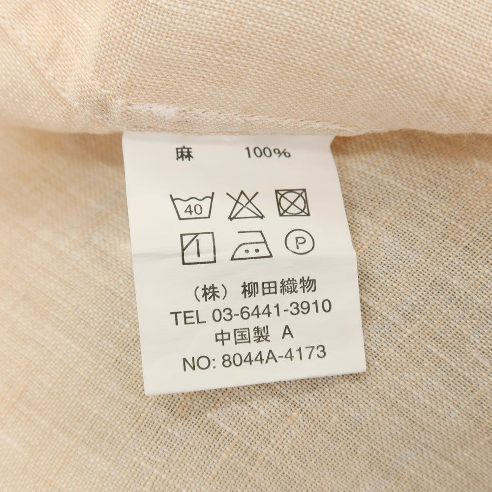 【中古】オジエ ozie リネン イタリアンカラー カジュアルシャツ ベージュ【サイズ40-83】【 状態ランクB 】【 メンズ 】