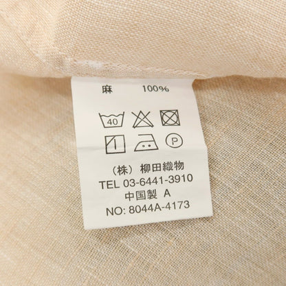【中古】オジエ ozie リネン イタリアンカラー カジュアルシャツ ベージュ【サイズ40-83】【 状態ランクB 】【 メンズ 】