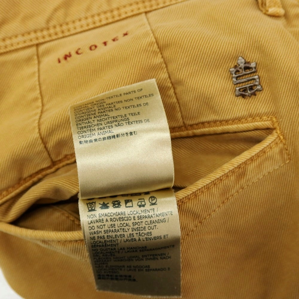 【中古】インコテックス INCOTEX TRICOCHINO ストレッチ コットン カジュアルスラックスパンツ イエローオーカー【サイズ31】【 状態ランクB 】【 メンズ 】