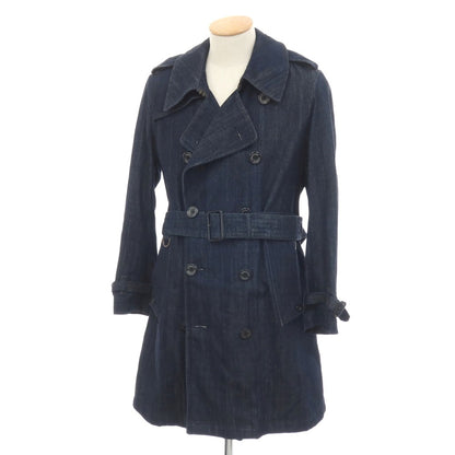 【中古】アクアスキュータム Aquascutum コットン デニム トレンチコート ネイビー【サイズ36】【 状態ランクB 】【 メンズ 】