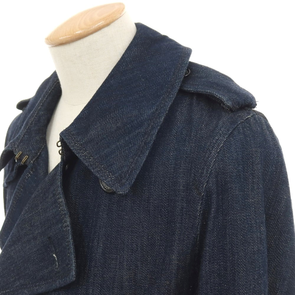 【中古】アクアスキュータム Aquascutum コットン デニム トレンチコート ネイビー【サイズ36】【 状態ランクB 】【 メンズ 】