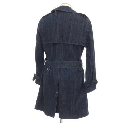 【中古】アクアスキュータム Aquascutum コットン デニム トレンチコート ネイビー【サイズ36】【 状態ランクB 】【 メンズ 】