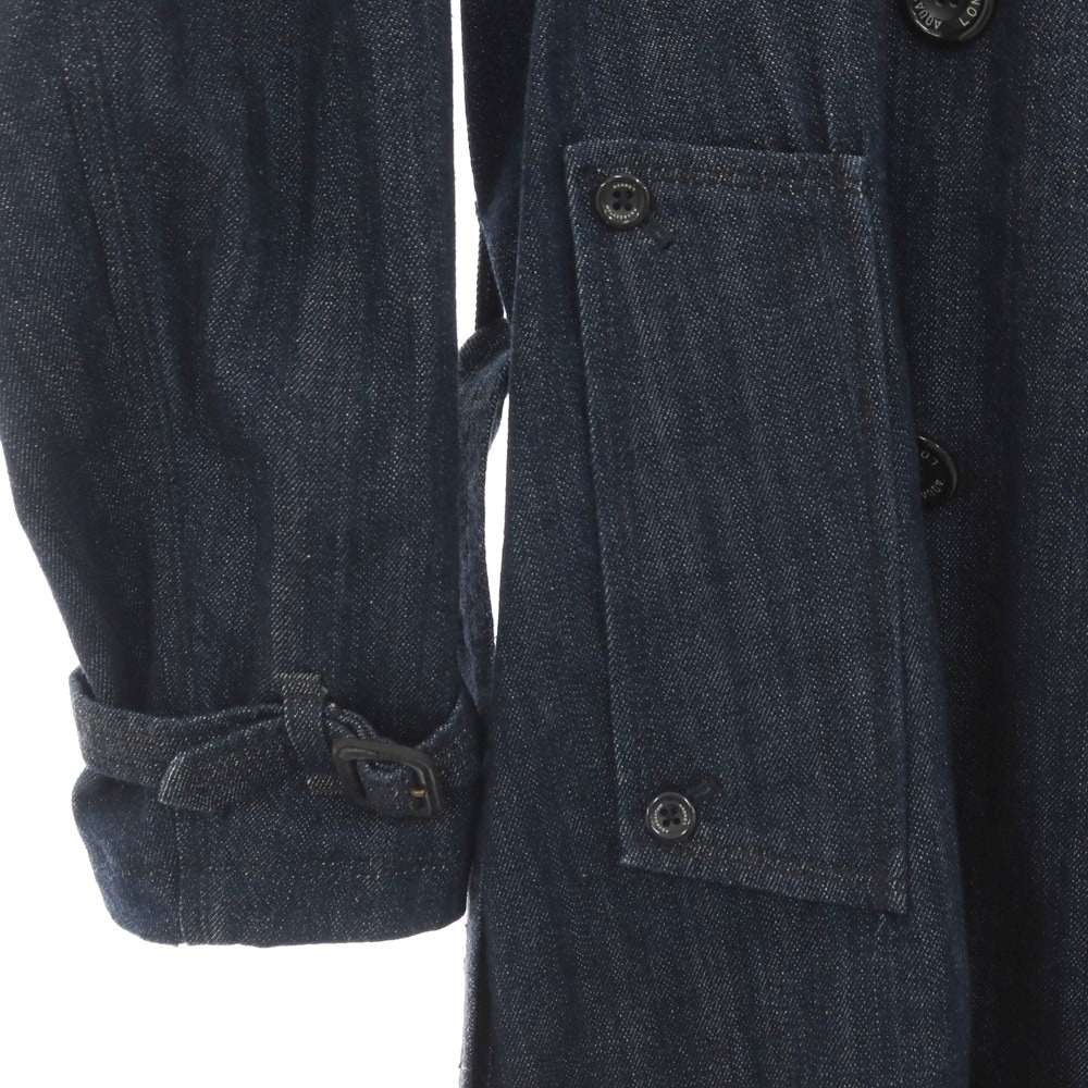 【中古】アクアスキュータム Aquascutum コットン デニム トレンチコート ネイビー【サイズ36】【 状態ランクB 】【 メンズ 】