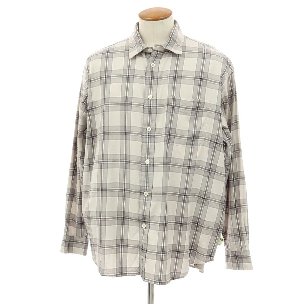 【中古】エスエスズィー SSZ 2026年春夏 ZUKA SHIRT コットン チェック カジュアルシャツ グレー【サイズM】【 状態ランクB 】【 メンズ 】