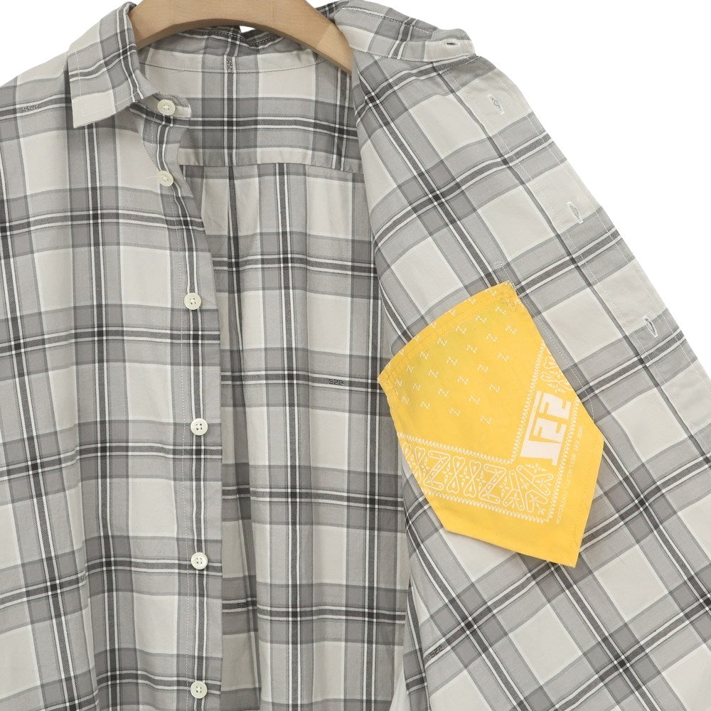 【中古】エスエスズィー SSZ 2026年春夏 ZUKA SHIRT コットン チェック カジュアルシャツ グレー【サイズM】【 状態ランクB 】【 メンズ 】