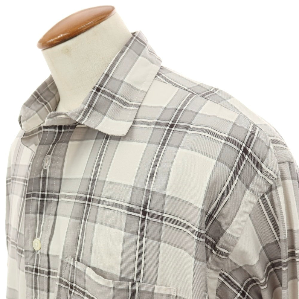 【中古】エスエスズィー SSZ 2026年春夏 ZUKA SHIRT コットン チェック カジュアルシャツ グレー【サイズM】【 状態ランクB 】【 メンズ 】