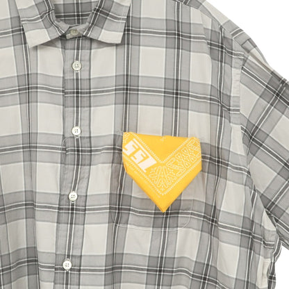 【中古】エスエスズィー SSZ 2026年春夏 ZUKA SHIRT コットン チェック カジュアルシャツ グレー【サイズM】【 状態ランクB 】【 メンズ 】