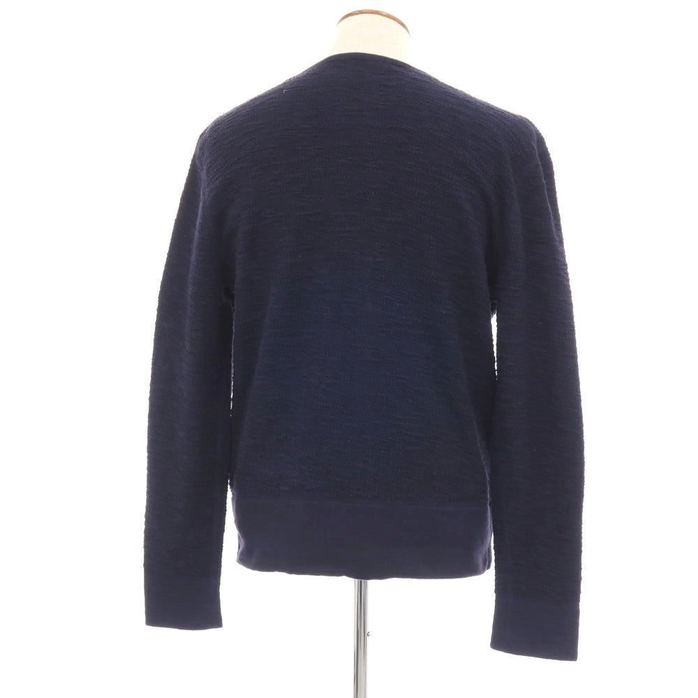 【中古】スリードッツ three dots コットン ダブルジップ カーディガン ネイビー【サイズM】【 状態ランクB 】【 メンズ 】
