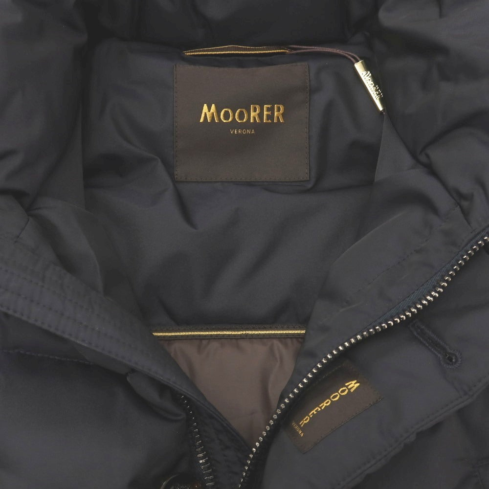 【中古】【未使用】ムーレー MOORER ポリエステル ダウンジャケット ネイビー【サイズ44】【 状態ランクS 】【 メンズ 】