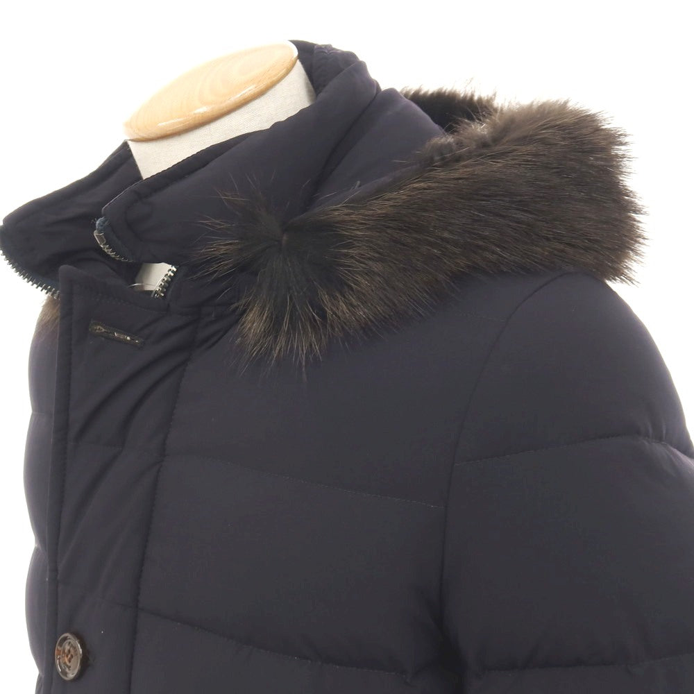 【中古】ムーレー MOORER ACQUA ナイロンポリウレタン ダウンジャケット ネイビー【サイズ42】【 状態ランクA 】【 メンズ 】