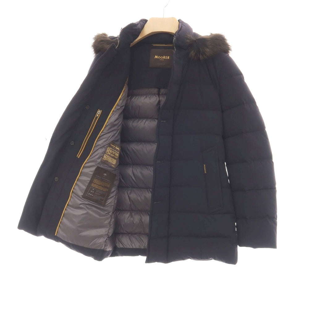 【中古】ムーレー MOORER ACQUA ナイロンポリウレタン ダウンジャケット ネイビー【サイズ42】【 状態ランクA 】【 メンズ 】