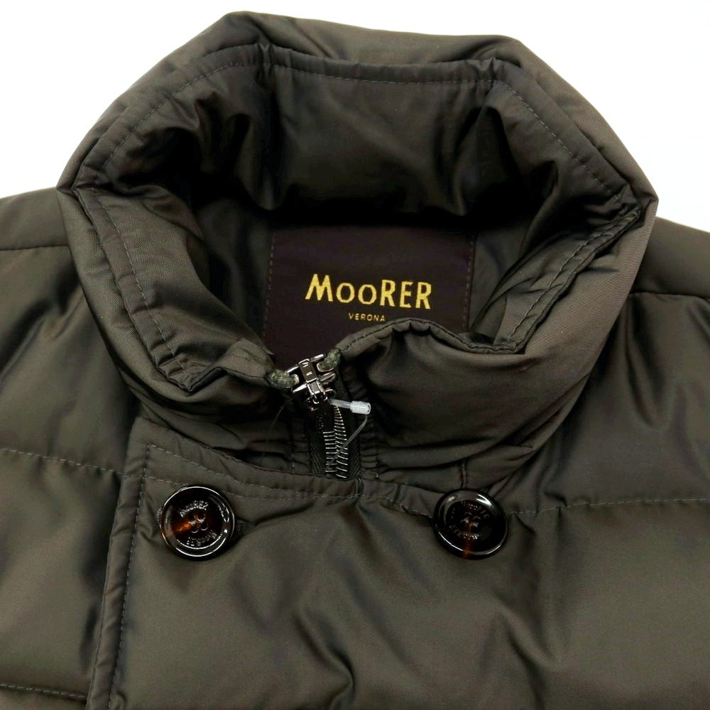【中古】ムーレー MOORER ACQUA ポリエステル ダブルブレスト ダウンジャケット ダークオリーブグリーン【サイズ42】【 状態ランクC 】【 メンズ 】