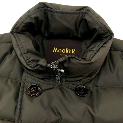 【中古】ムーレー MOORER ACQUA ポリエステル ダブルブレスト ダウンジャケット ダークオリーブグリーン【サイズ42】【 状態ランクC 】【 メンズ 】