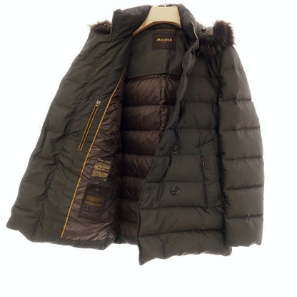【中古】ムーレー MOORER ACQUA ポリエステル ダブルブレスト ダウンジャケット ダークオリーブグリーン【サイズ42】【 状態ランクC 】【 メンズ 】
