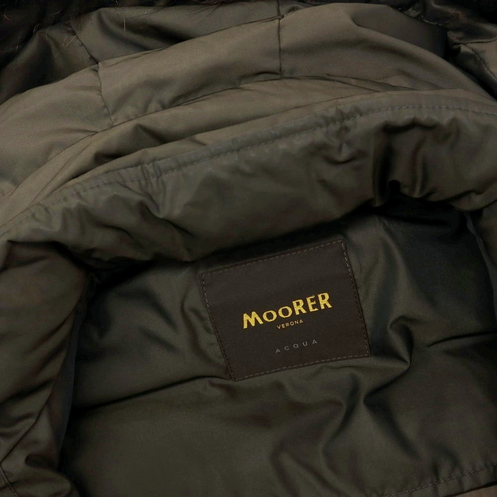 【中古】ムーレー MOORER ACQUA ポリエステル ダブルブレスト ダウンジャケット ダークオリーブグリーン【サイズ42】【 状態ランクC 】【 メンズ 】