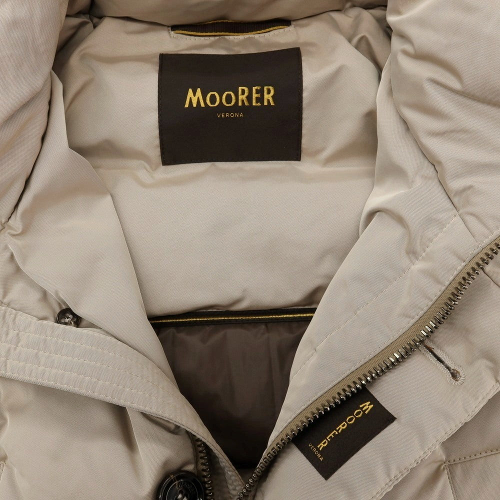 【中古】ムーレー MOORER ポリエステル ダウンジャケット ライトグレージュ【サイズ42】【 状態ランクC 】【 メンズ 】