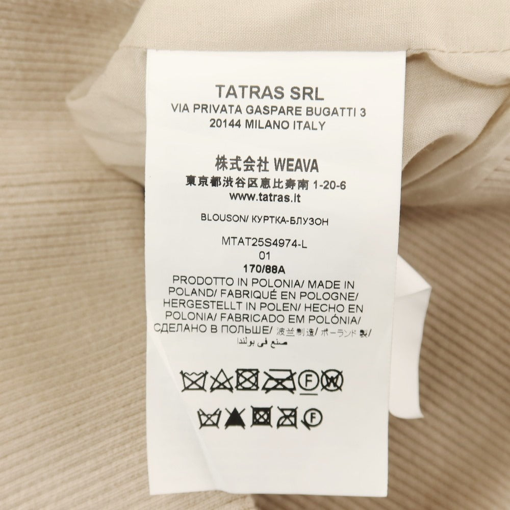【中古】タトラス TATRAS 人工皮革 スエード フェイクレザー スタンドカラー ダブルジップブルゾン ライトベージュ【サイズ1】【 状態ランクB 】【 メンズ 】