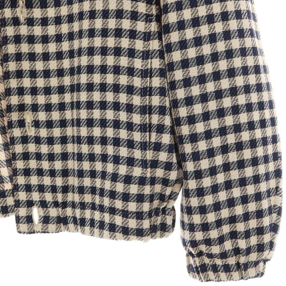 【中古】【未使用】ベルベスト Belvest ストレッチ コットンウール チェック ブルゾン ネイビーxベージュ【サイズ42】【 状態ランクS 】【 メンズ 】