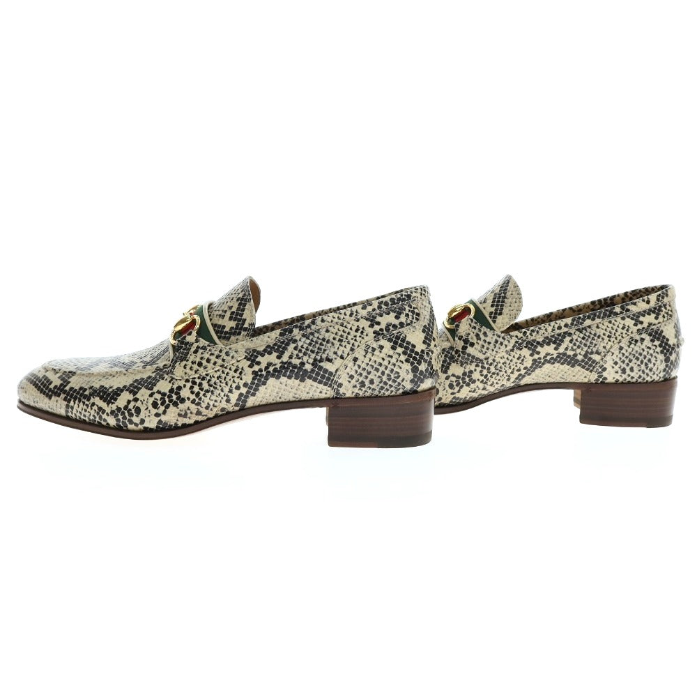 【中古】【未使用】グッチ GUCCI 65557919Y80 シェリーライン レザー ローファー ベージュxブラック【サイズ6 1/2】【 状態ランクS 】【 メンズ 】