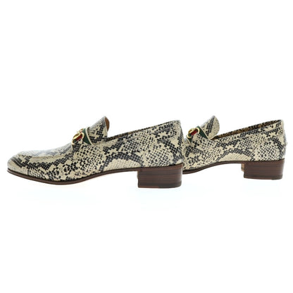【中古】【未使用】グッチ GUCCI 65557919Y80 シェリーライン レザー ローファー ベージュxブラック【サイズ6 1/2】【 状態ランクS 】【 メンズ 】