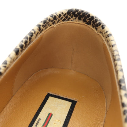 【中古】【未使用】グッチ GUCCI 65557919Y80 シェリーライン レザー ローファー ベージュxブラック【サイズ6 1/2】【 状態ランクS 】【 メンズ 】