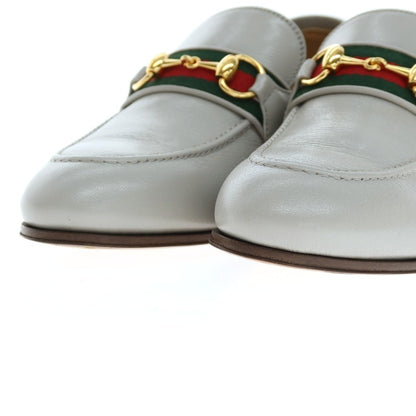 【中古】【未使用】グッチ GUCCI 6555790G0P0 シェリーライン レザー ローファー ライトグレー【サイズ6 1/2】【 状態ランクS 】【 メンズ 】