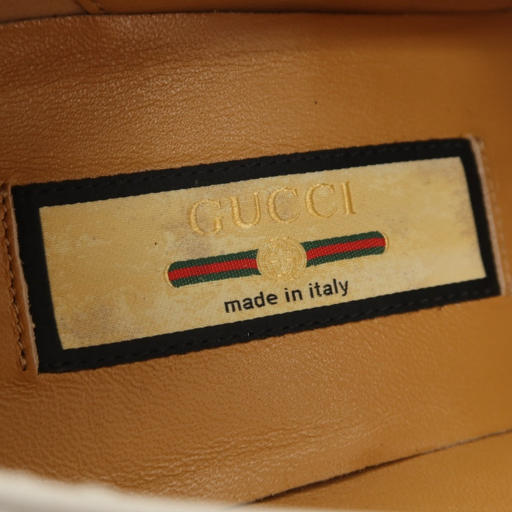 【中古】【未使用】グッチ GUCCI 6555790G0P0 シェリーライン レザー ローファー ライトグレー【サイズ6 1/2】【 状態ランクS 】【 メンズ 】