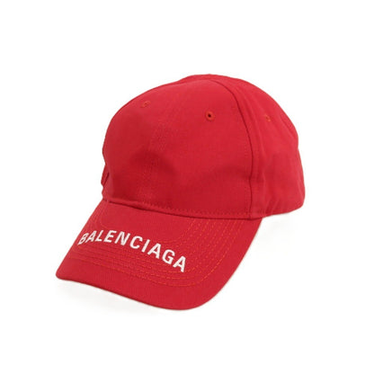 【中古】【未使用】バレンシアガ BALENCIAGA コットン キャップ 帽子 レッド【サイズL】【 状態ランクS 】【 メンズ 】