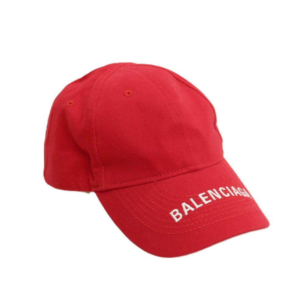 【中古】【未使用】バレンシアガ BALENCIAGA コットン キャップ 帽子 レッド【サイズL】【 状態ランクS 】【 メンズ 】