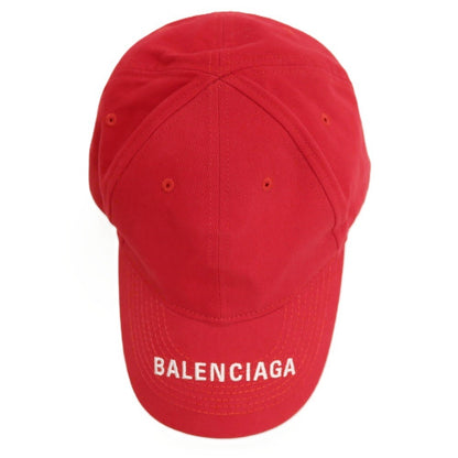 【中古】【未使用】バレンシアガ BALENCIAGA コットン キャップ 帽子 レッド【サイズL】【 状態ランクS 】【 メンズ 】