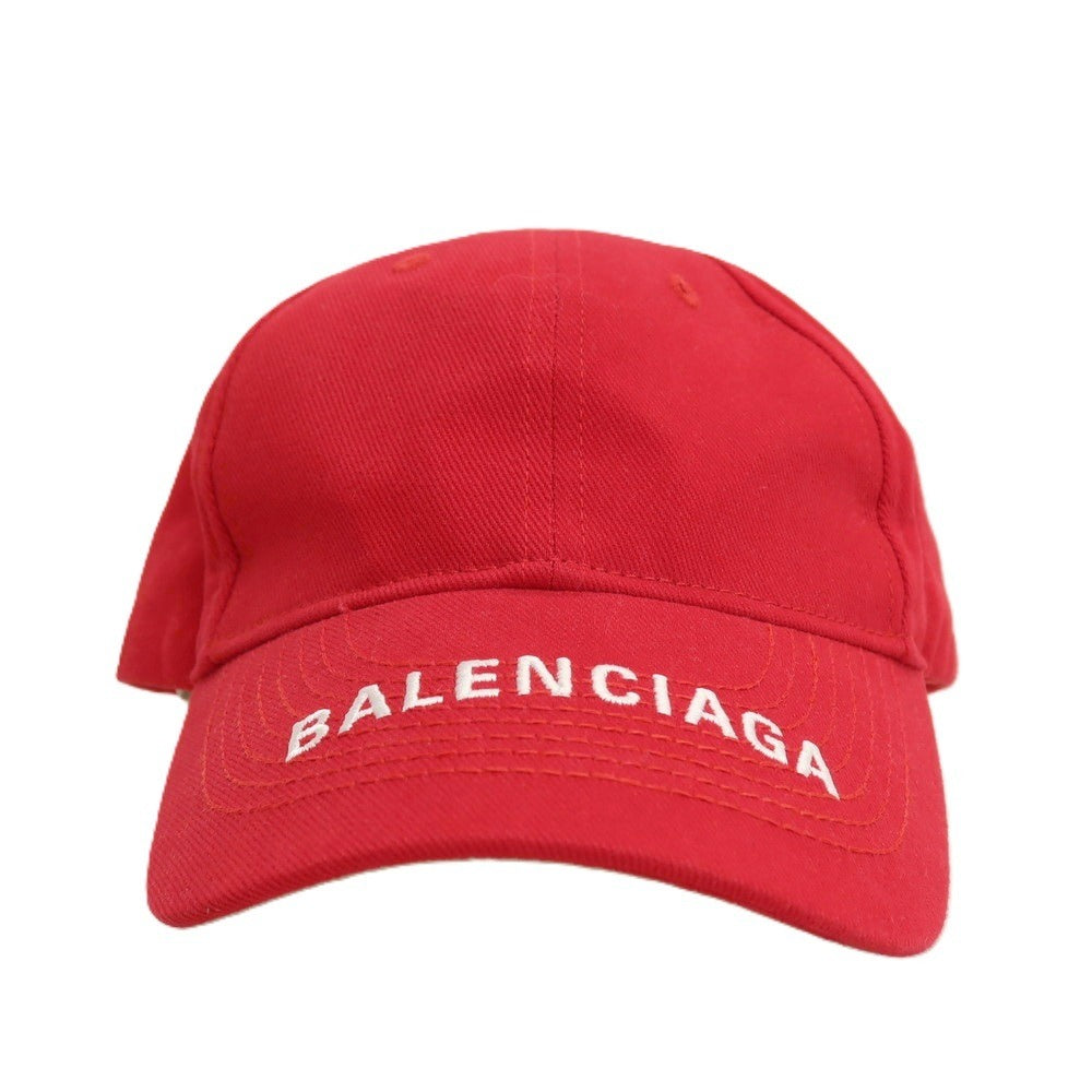 【中古】【未使用】バレンシアガ BALENCIAGA コットン キャップ 帽子 レッド【サイズL】【 状態ランクS 】【 メンズ 】