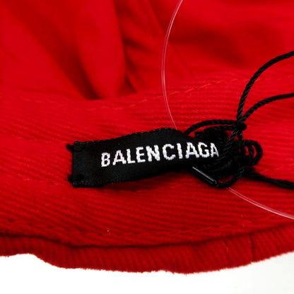 【中古】【未使用】バレンシアガ BALENCIAGA コットン キャップ 帽子 レッド【サイズL】【 状態ランクS 】【 メンズ 】