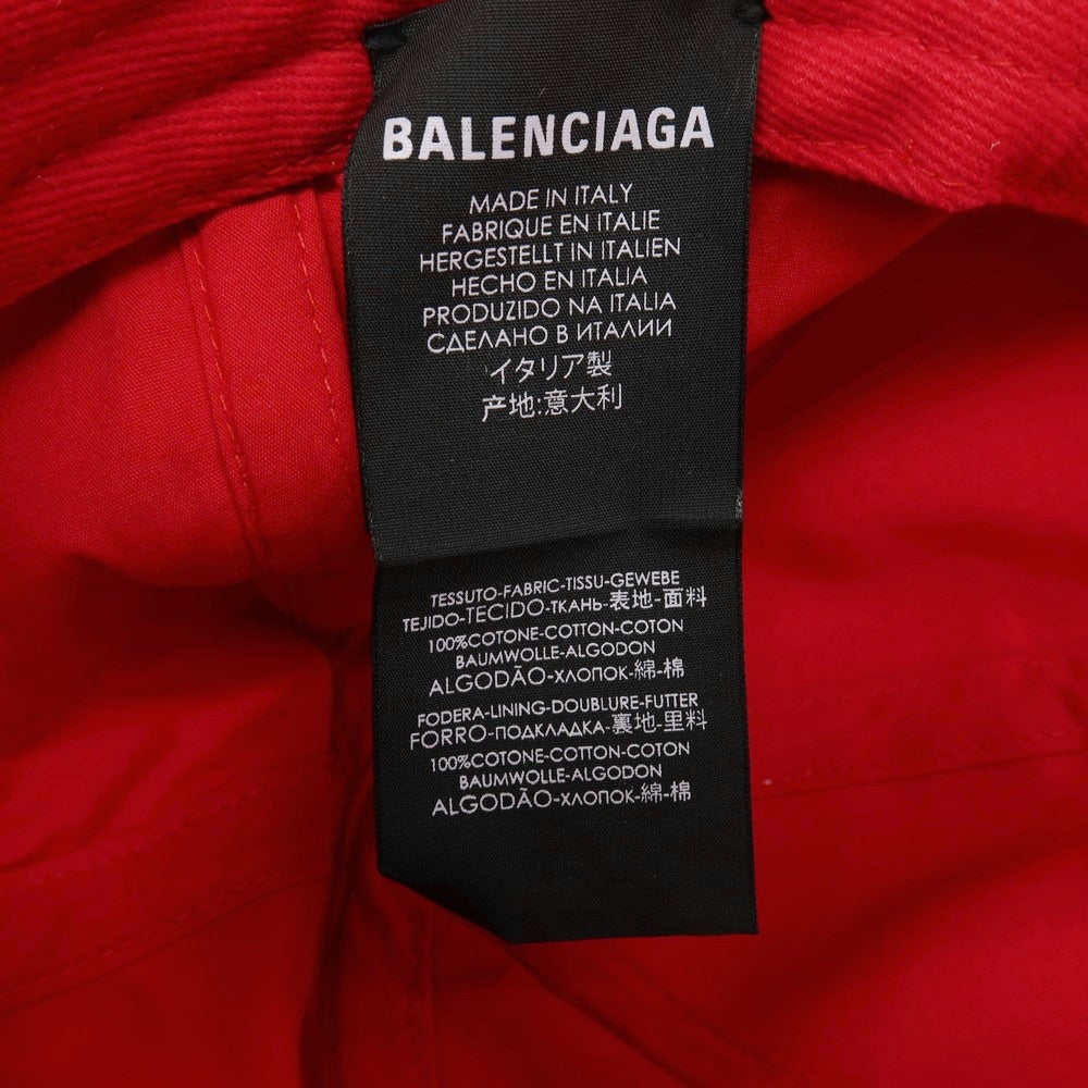 【中古】【未使用】バレンシアガ BALENCIAGA コットン キャップ 帽子 レッド【サイズL】【 状態ランクS 】【 メンズ 】