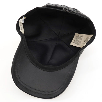 【中古】【未使用】ボッテガヴェネタ BOTTEGAVENETA アセテートレーヨン サテン クレイン 鶴 キャップ 帽子 ブラック【サイズL】【 状態ランクS 】【 メンズ 】