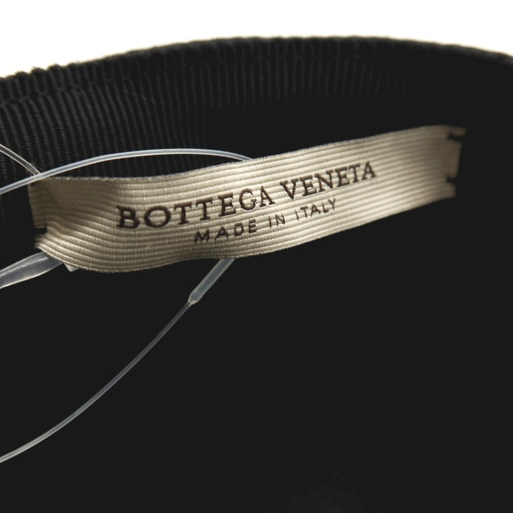 【中古】【未使用】ボッテガヴェネタ BOTTEGAVENETA アセテートレーヨン サテン クレイン 鶴 キャップ 帽子 ブラック【サイズL】【 状態ランクS 】【 メンズ 】