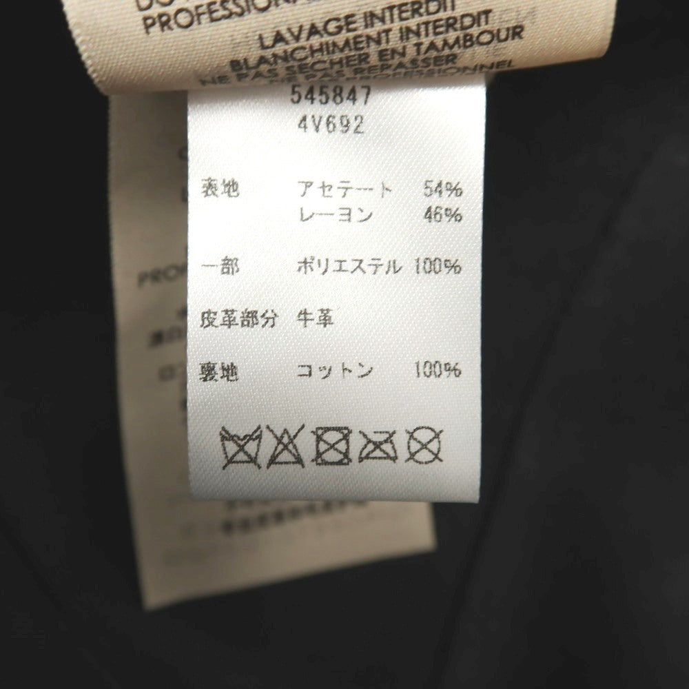 【中古】【未使用】ボッテガヴェネタ BOTTEGAVENETA アセテートレーヨン サテン クレイン 鶴 キャップ 帽子 ブラック【サイズL】【 状態ランクS 】【 メンズ 】