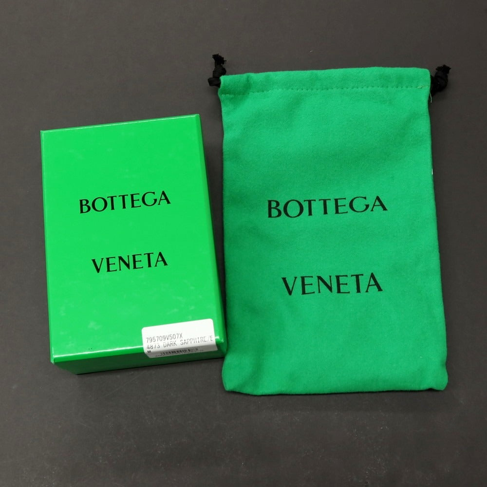 【中古】ボッテガヴェネタ BOTTEGAVENETA ナッパレザー×シルバー925 ブレスレット ネイビーxブラック【サイズM】【 状態ランクA 】【 ユニセックス 】