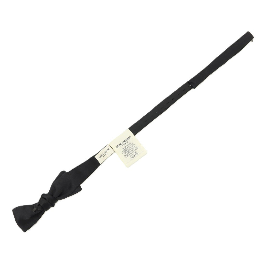 【中古】サンローランパリ SAINT LAURENT PARIS シルク サテン ボウタイ 蝶ネクタイ ブラック【 状態ランクA 】【 メンズ 】