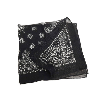 【中古】サンローランパリ SAINT LAURENT PARIS ウール系 ペイズリー スカーフ ブラックxホワイト【 状態ランクA 】【 メンズ 】