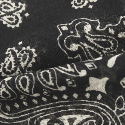 【中古】サンローランパリ SAINT LAURENT PARIS ウール系 ペイズリー スカーフ ブラックxホワイト【 状態ランクA 】【 メンズ 】